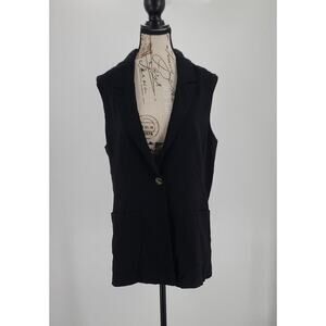Sanctuary Crafted & tailored ladies vest black Size Large Lagenlook Minimalist